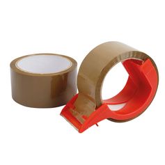 Lot de 2 rubans adhésifs spécial cartons et dévidoir 48mm x 50m
