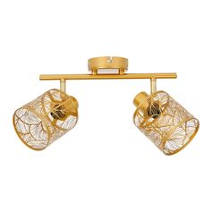 Lot de 2 spots rampe ajouré doré CALATHEA 35x22x10cm