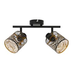 Lot de 2 spots rampe ajouré noir CALATHEA 35x22x10cm