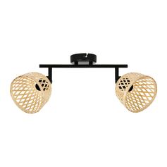 Lot de 2 spots rampe naturel HANOI 38x22x12.5cm