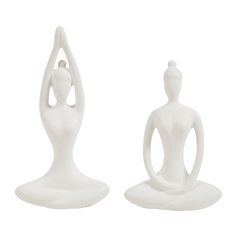 Lot de 2 statues femmes position yoga