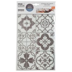 Lot de 2 carreaux autocollants ciment gris 20x30x0.3cm