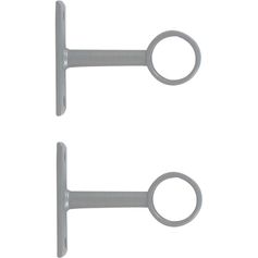 Lot de 2 supports courts en zinc gris laqué D1.6cm