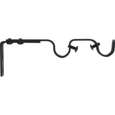 Lot de 2 supports de double tringles extensible en fer noirs 16.5-19cm