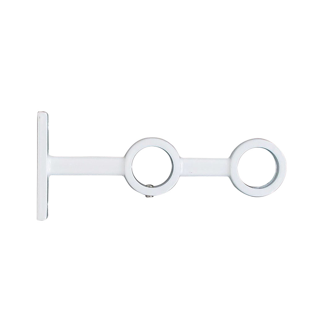 Lot de 2 supports double aluminium blancs D 16mm