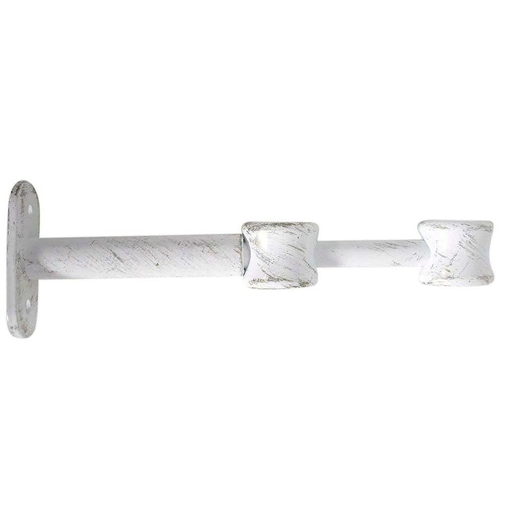 Lot de 2 supports tringle rideau doubles blanc or D 20mm