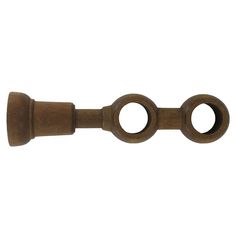 Lot de 2 supports tringle rideau doubles chêne D 28mm