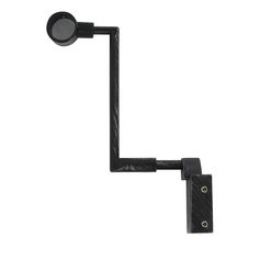 Lot de 2 supports sans perçage tringle à rideau noirs effet cérusé argent D 20mm