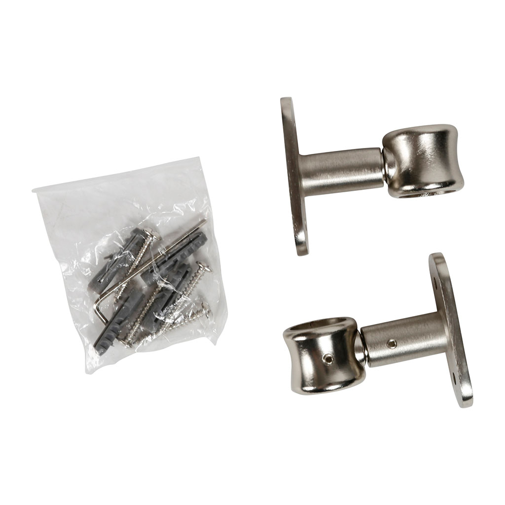 Lot de 2 supports tringle rideau simples argent mat D 20mm