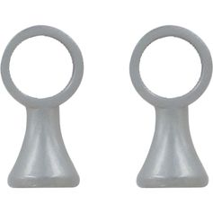 Lot de 2 supports simples en zinc gris laqué D16mm