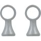Lot de 2 supports simples en zinc gris laqué D16mm