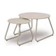 Lot de 2 tables d'appoint métal beige