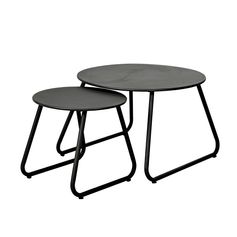 Lot de 2 tables d'appoint métal noir