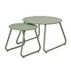 Lot de 2 tables d'appoint métal vert olive