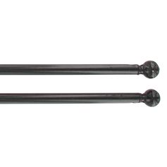 Lot de 2 tringles extensibles rondes pour vitrage noires 80-110cm
