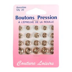Lot de 20 boutons pression argentés