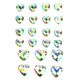 Lot de 22 stickers strass cœur