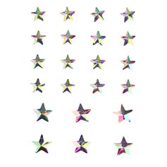 Lot de 22 stickers strass étoiles