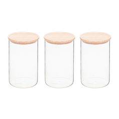 Lot de 3 bocaux hermétiques avec couvercle verre 10x17.3cm