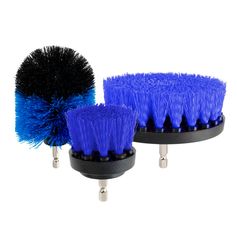 Lot de 3 brosses de nettoyage pour perceuse bleu et noir