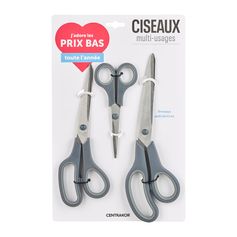 Lot de 3 ciseaux multi-usages