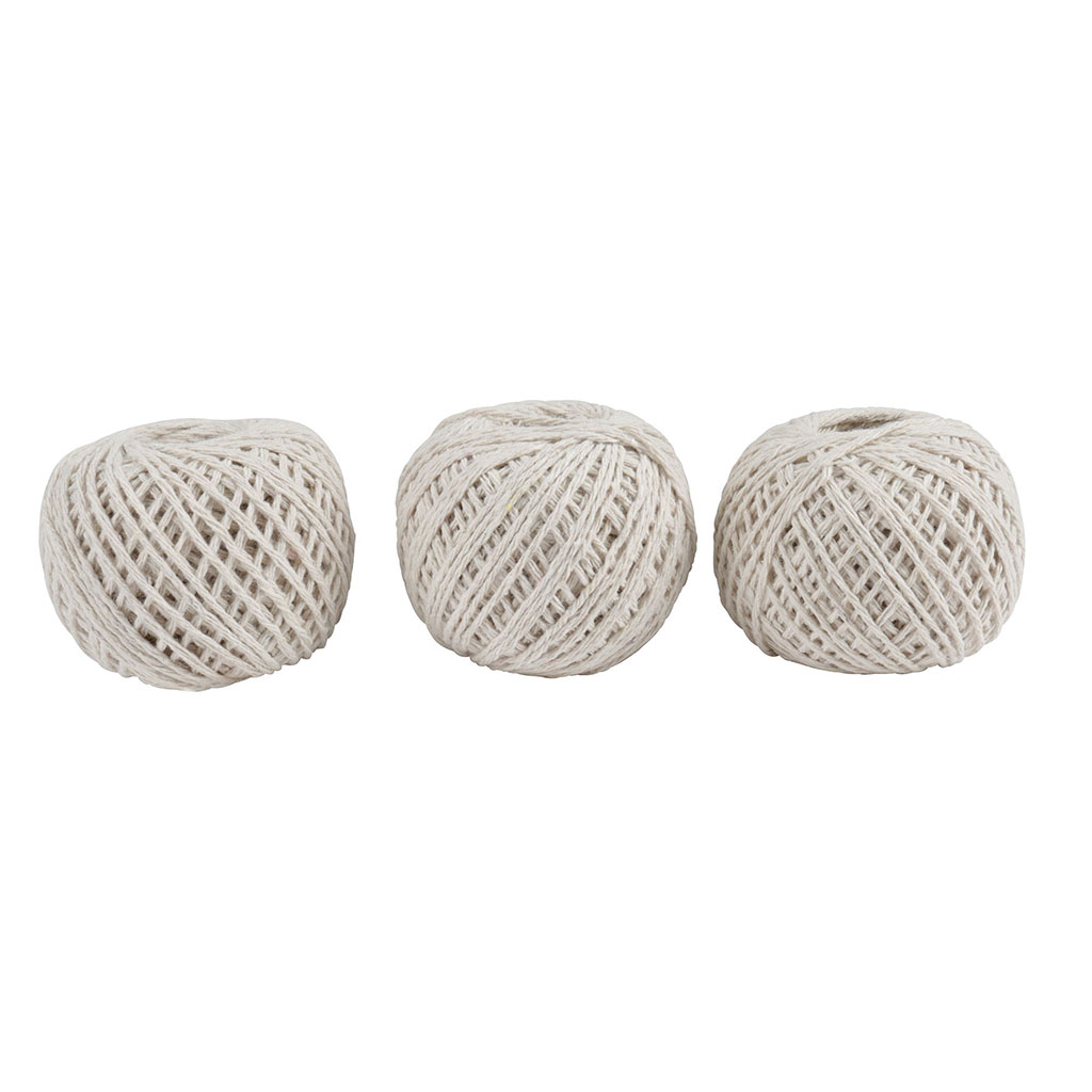 Lot de 3 cordeaux en coton 65m