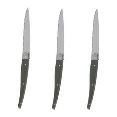Lot de 3 couteaux de table NATURE inox