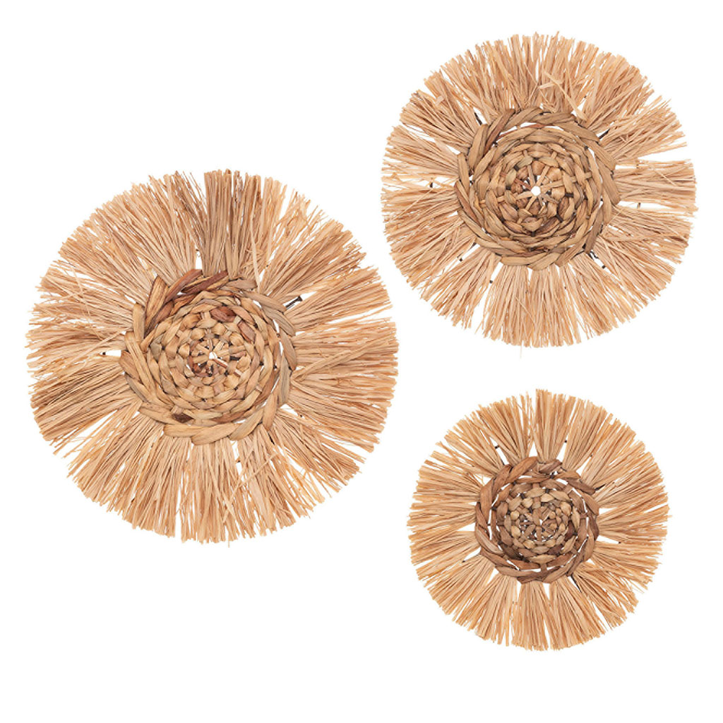 Lot de 3 décorations murales RAPHIA