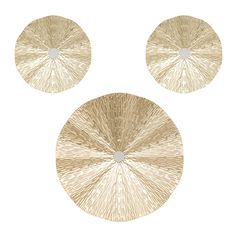 Lot de 3 décos murales LESLIE métal or