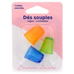 Lot de 3 dés à coudre souples