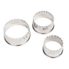 Lot de 3 emporte-pièces inox à tartelette