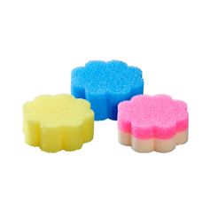 Lot de 3 éponges à récurer fleur 10x43cm
