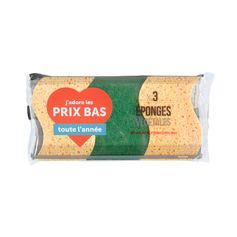 Lot de 3 éponges végétales bi-matière