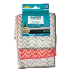 Lot de 3 lavettes microfibre pour cuisine 30x30cm - VIGOR