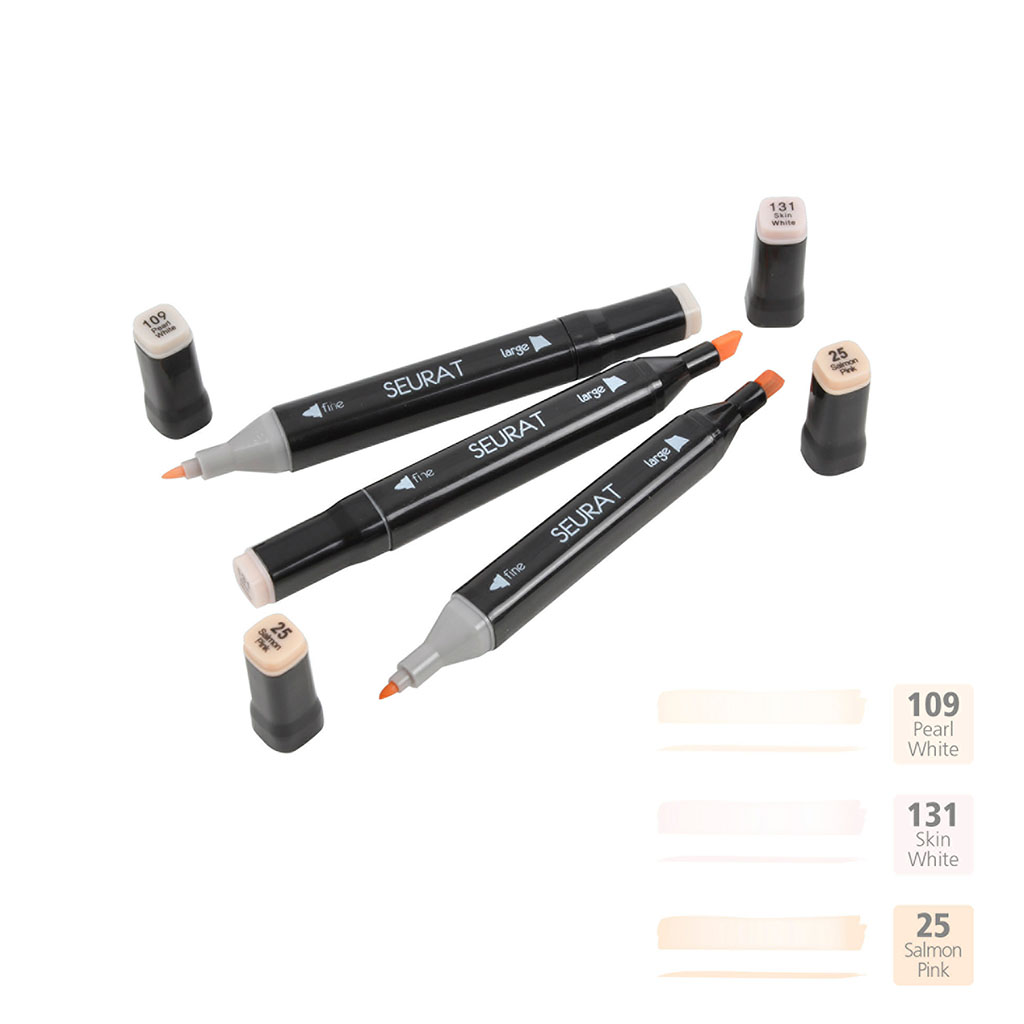 Lot de 3 marqueurs double-pointe chair