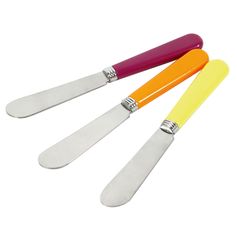 Lot de 3 couteaux à beurre multicolores H 13.5cm