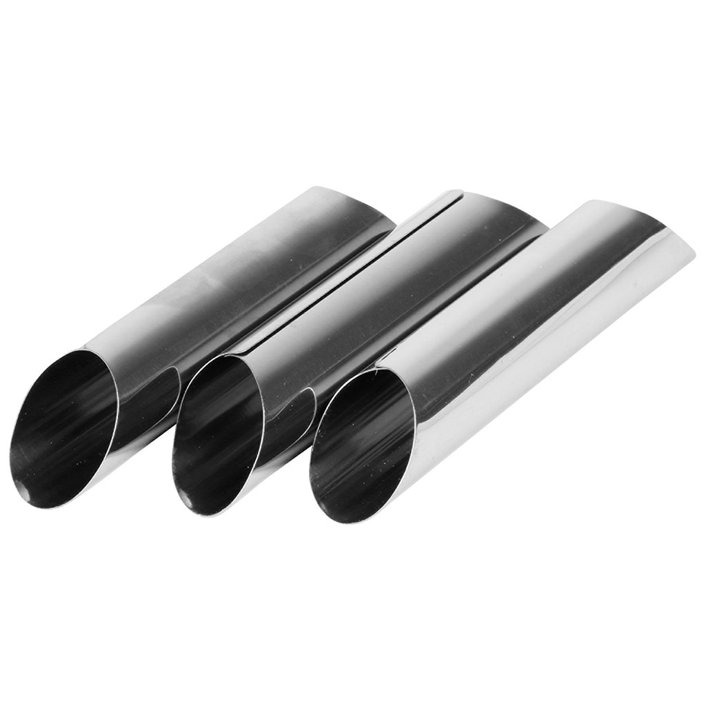 Lot de 3 moules cornet à remplir inox 12cm