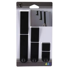 Lot de 3 patères métal noir