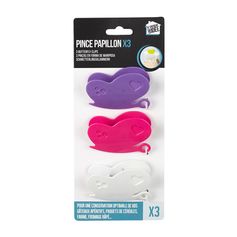 Lot de 3 pinces sachets alimentaires papillons
