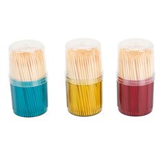 Lot de 3 boites à cure-dents bois H 8cm