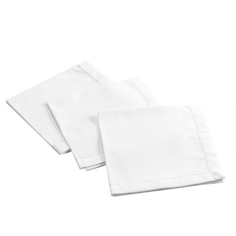 Lot de 3 serviettes de table coton blanc 40x40cm