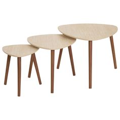 Lot de 3 tables MILEO effet travertin