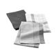 Lot de 3 torchons de cuisine en coton tissé anthracite VIBRATO 50x70cm