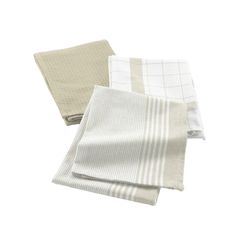 Lot de 3 torchons de cuisine en coton tissé lin VIBRATO 50x70cm