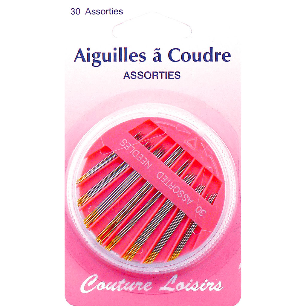 Lot de 30 aiguilles à coudre ménage assorties