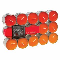Lot de 30 bougies chauffe-plat parfumées fruits tropicaux