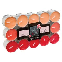 Lot de 30 bougies chauffe-plat parfumées senteur rose