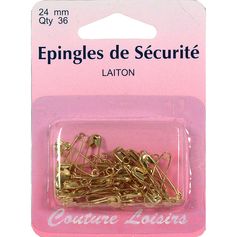 Lot de 36 épingles de sécurité en laiton 24mm