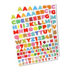 Lot de 378 gommettes alphabets multicolores