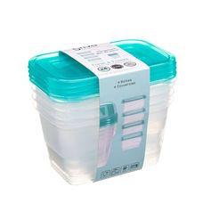 Lot de 4 boîtes de conservation 0.75L 15x10x8.5cm